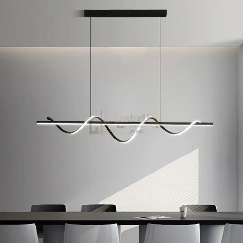 Lustra Led 80W Suspendata Serpent Black Echivalent 400W Lighting Fixtures