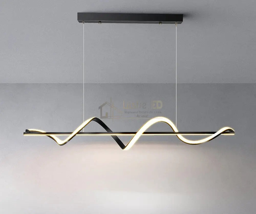 Lustra Led 80W Suspendata Serpent Black Echivalent 400W Lighting Fixtures