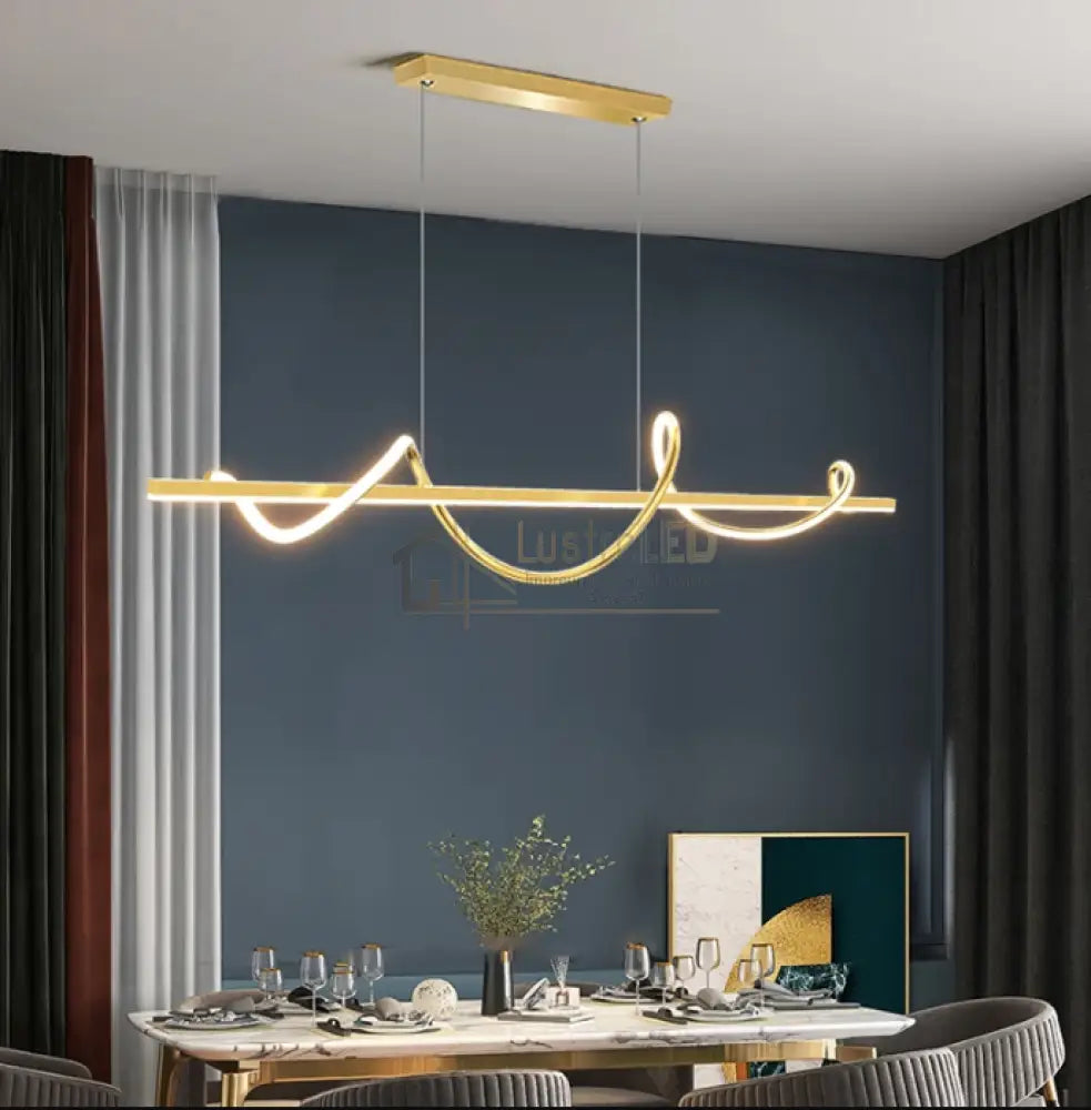 Lustra Led 80W Suspendata Serpent Gold Echivalent 400W Lighting Fixtures