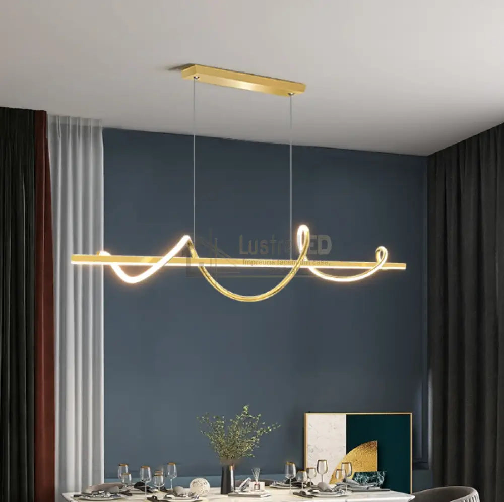 Lustra Led 80W Suspendata Serpent Gold Echivalent 400W Lighting Fixtures