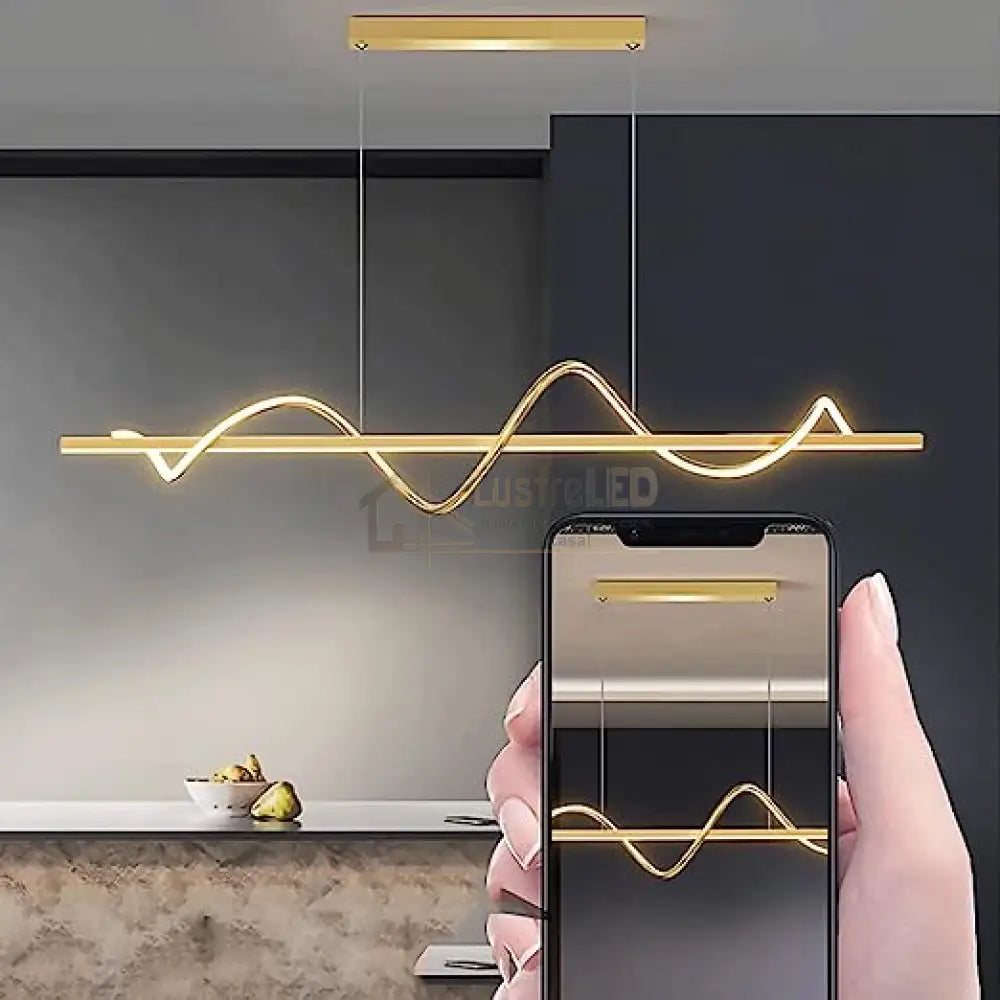 Lustra Led 80W Suspendata Serpent Gold Echivalent 400W Lighting Fixtures