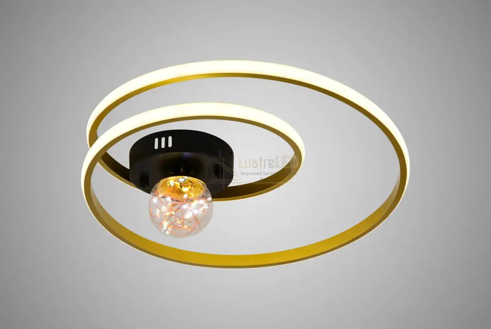 Lustra Led 90W Enigma Gold Telecomanda Echivalent 300W Lighting Fixtures