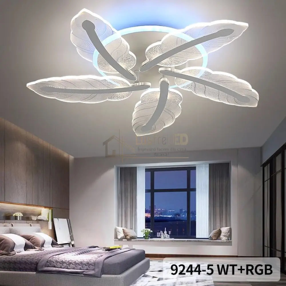 Lustra Led 94W Pyu Feather Rgb Telecomanda Lighting Fixtures