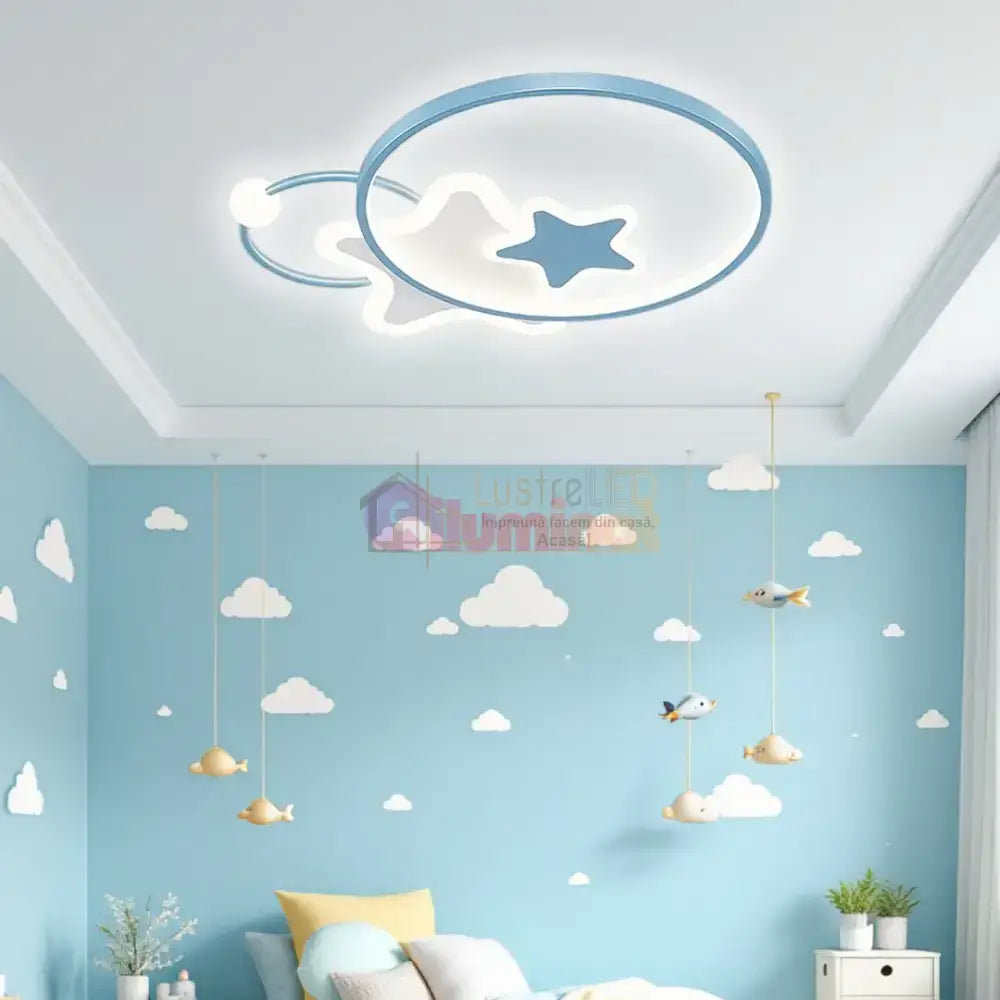 Lustra LED 96W Blue Majesty Telecomanda Echivalent 300W lustreled.ro