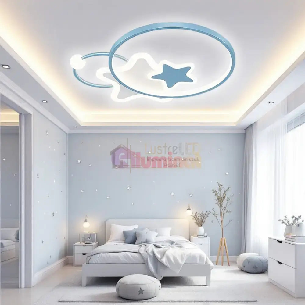Lustra LED 96W Blue Majesty Telecomanda Echivalent 300W lustreled.ro