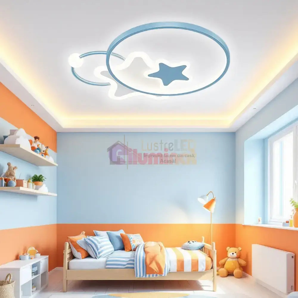 Lustra LED 96W Blue Majesty Telecomanda Echivalent 300W lustreled.ro