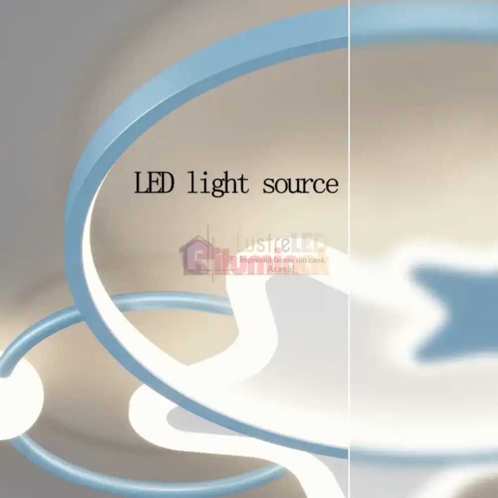 Lustra LED 96W Blue Majesty Telecomanda Echivalent 300W lustreled.ro