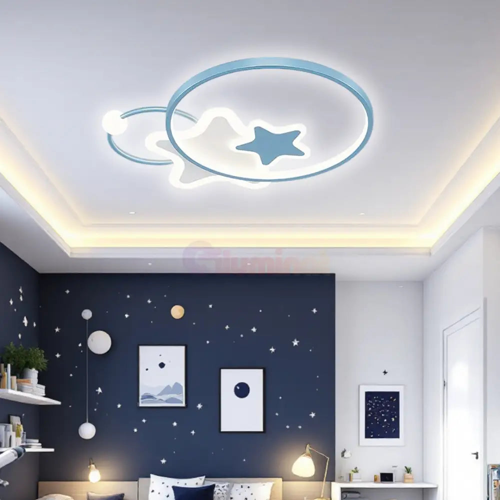 Lustra LED 96W Blue Majesty Telecomanda Echivalent 300W ALBASTRA / 50CM / KIDS Lighting Fixtures
