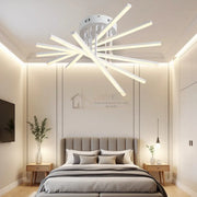 Lustra LED 6 Modern LINES White Echivalent 400W Telecomanda 7020-6C ALBA / 58CM / MINIMALIST DESIGN Lighting Fixtures