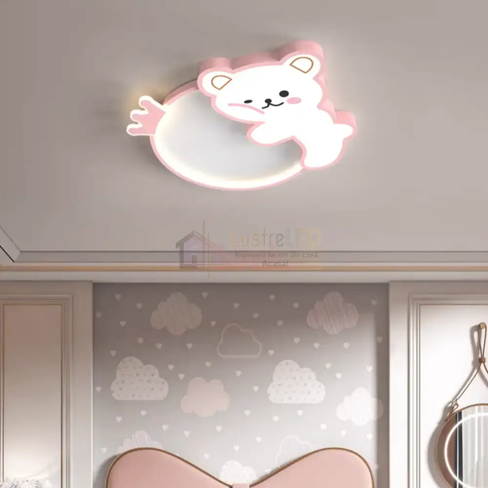 Lustra LED 96W Happy Bear cu Telecomanda Echivalent 400W KIDS Lighting Fixtures
