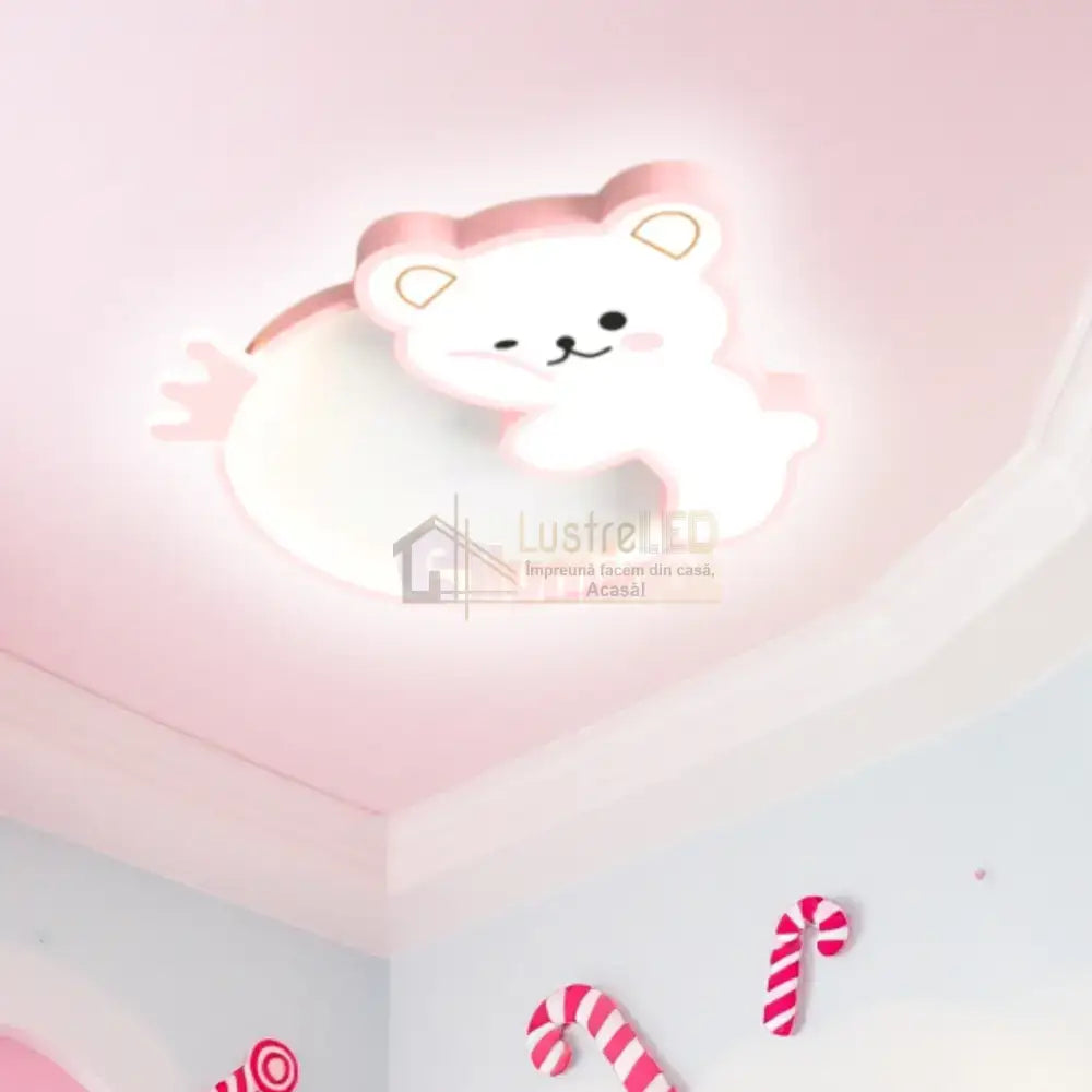 Lustra LED 96W Happy Bear cu Telecomanda Echivalent 400W KIDS Lighting Fixtures