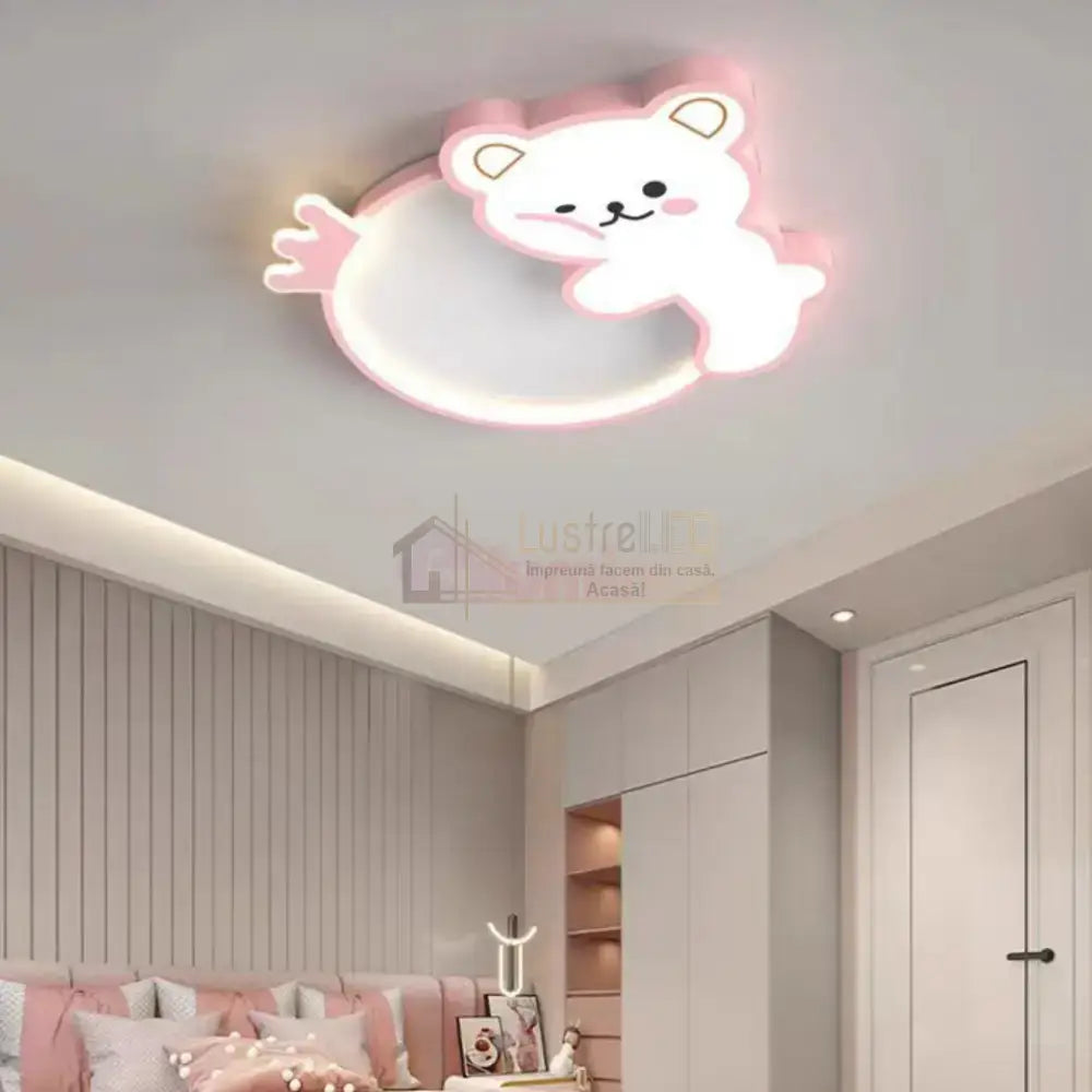Lustra LED 96W Happy Bear cu Telecomanda Echivalent 400W KIDS Lighting Fixtures