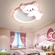 Lustra LED 96W Happy Bear cu Telecomanda Echivalent 400W KIDS Lighting Fixtures