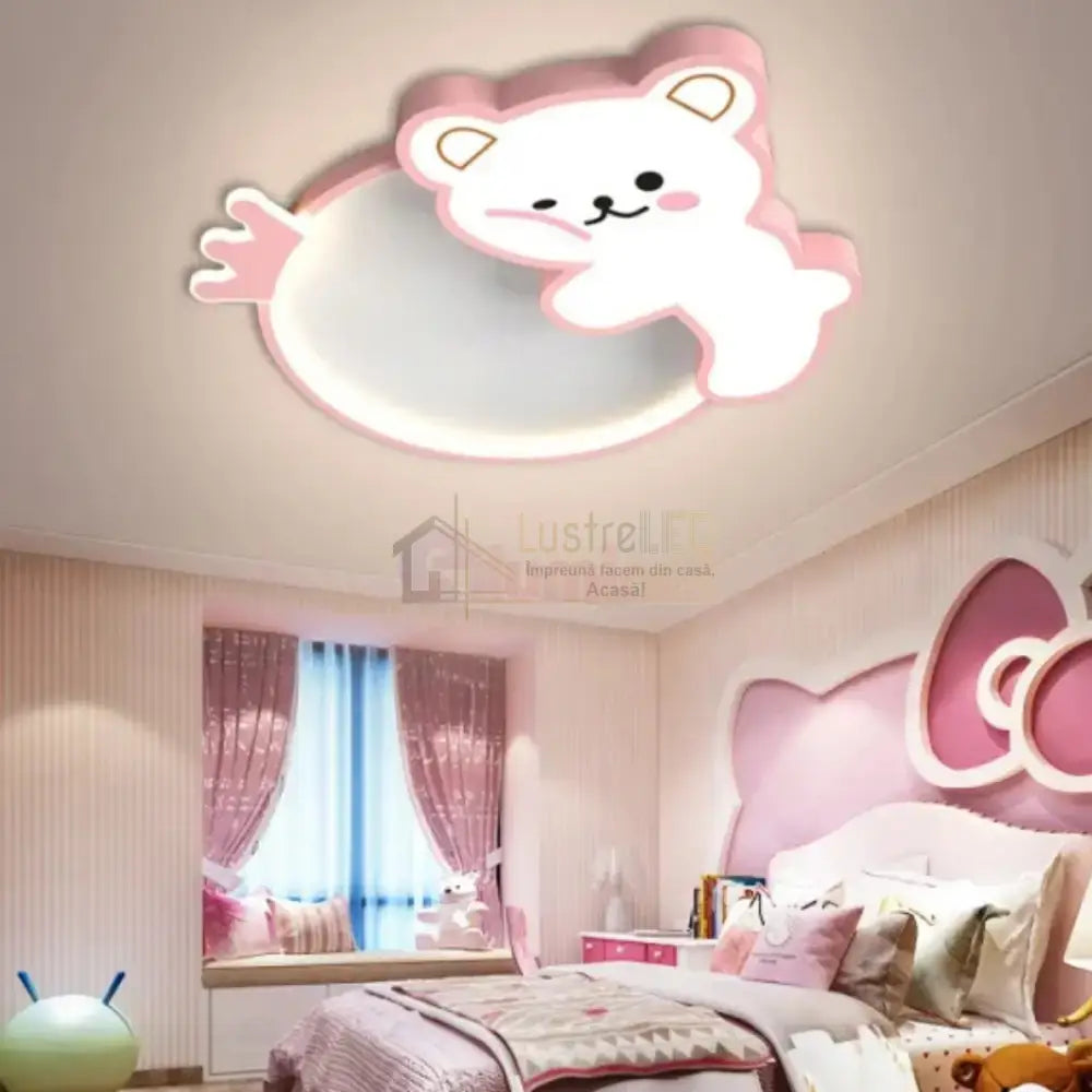 Lustra LED 96W Happy Bear cu Telecomanda Echivalent 400W KIDS Lighting Fixtures