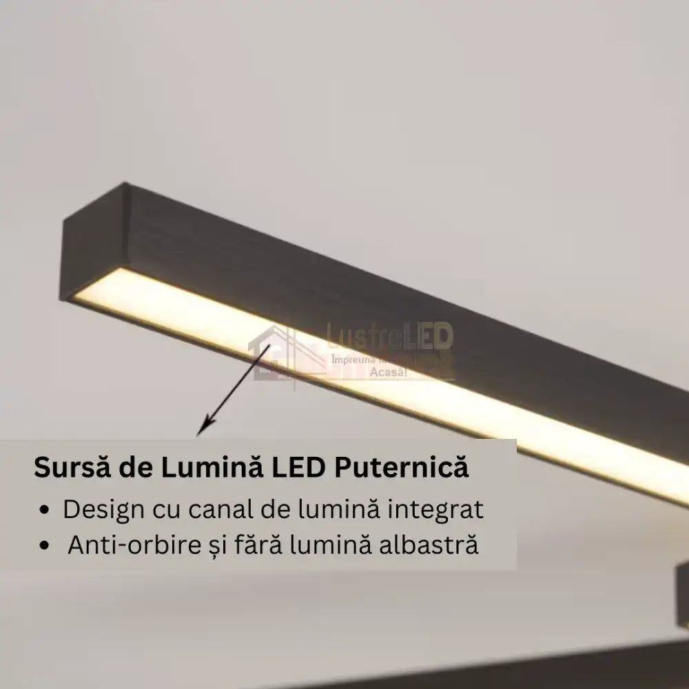 Lustra LED 6 Modern LINES White Echivalent 400W cu Telecomanda 7015-6C ALBA / 68CM / MINIMALIST DESIGN Lighting Fixtures