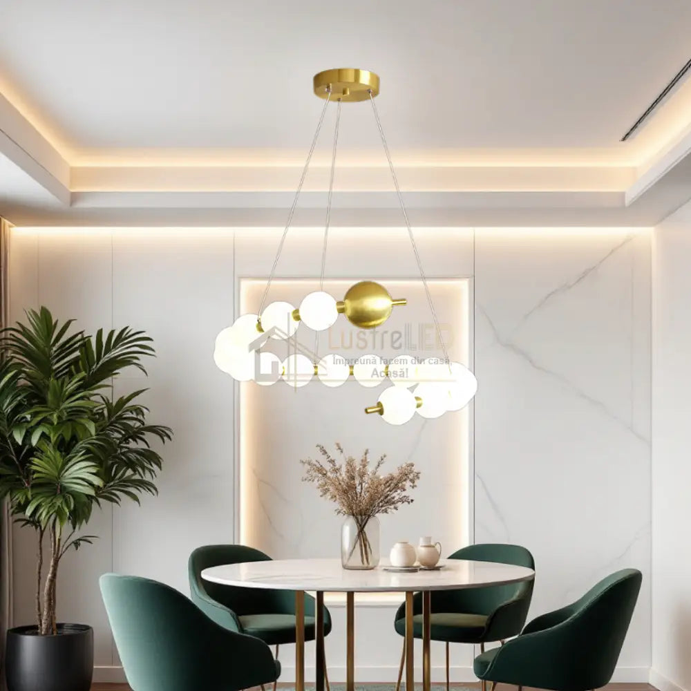 Lustra LED 24×2W MAT GOLD G3974-10 + 1 cu Telecomanda ABAJUR / AURIE Chandeliers