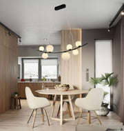 Lustra Abajur MAT Black Arque Liniara 7xG9