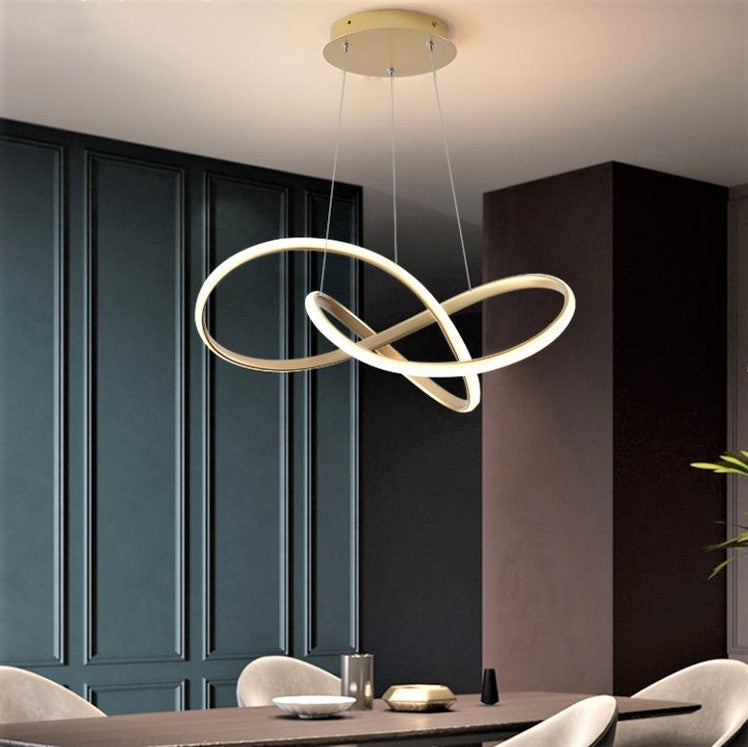 Lustra LED Suspendata INFINITY Alba Telecomanda Echivalent 500W