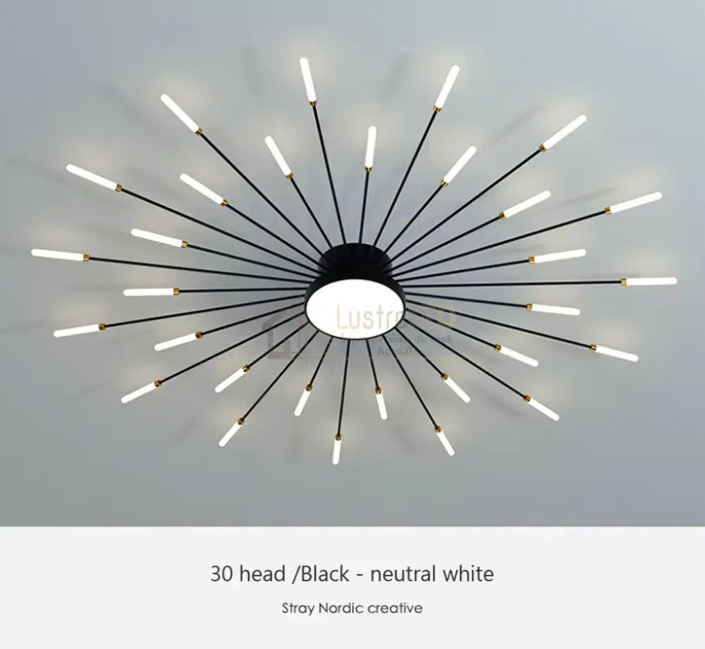 Lustra Led American Black Sun Echivalent 800W Telecomanda Lighting Fixtures