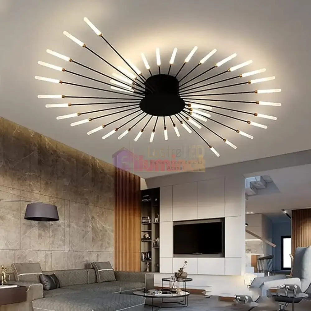 Lustra LED American Dream Black 112w Echivalent 500W Telecomanda lustreled.ro
