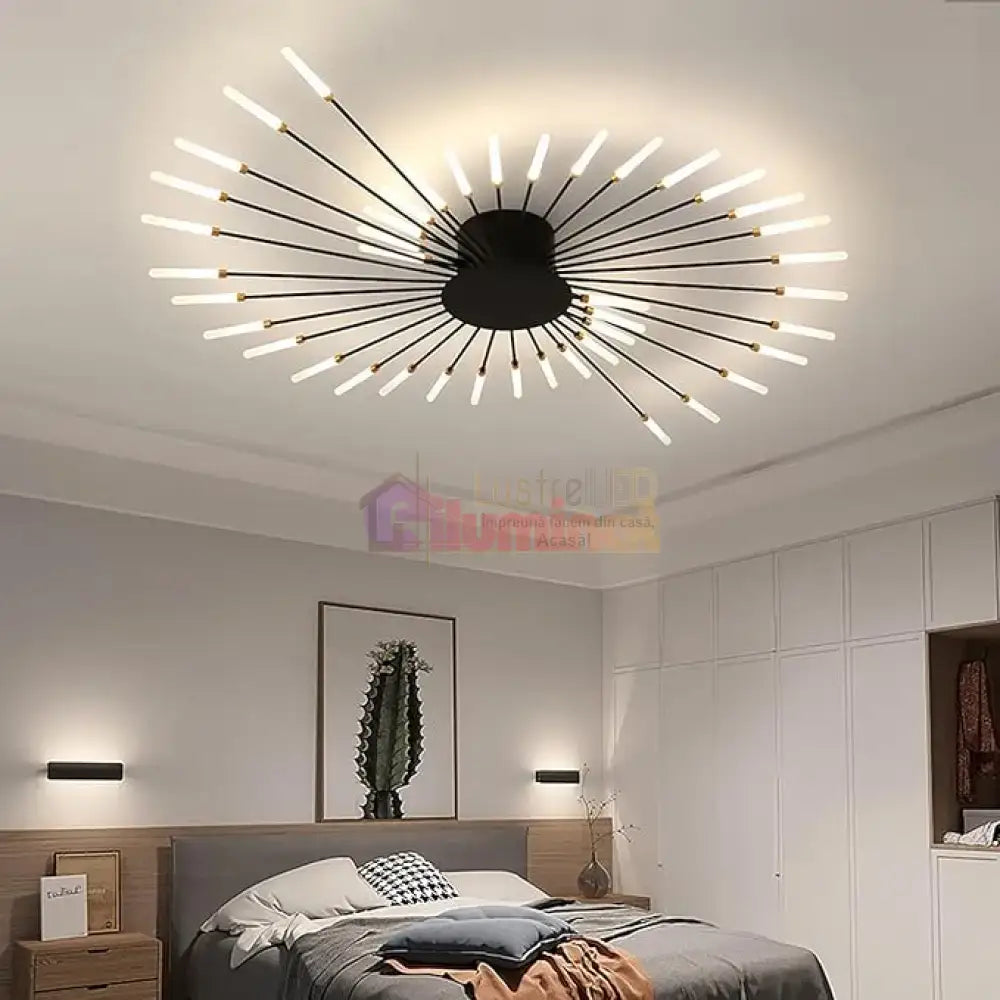 Lustra LED American Dream Black 112w Echivalent 500W Telecomanda lustreled.ro