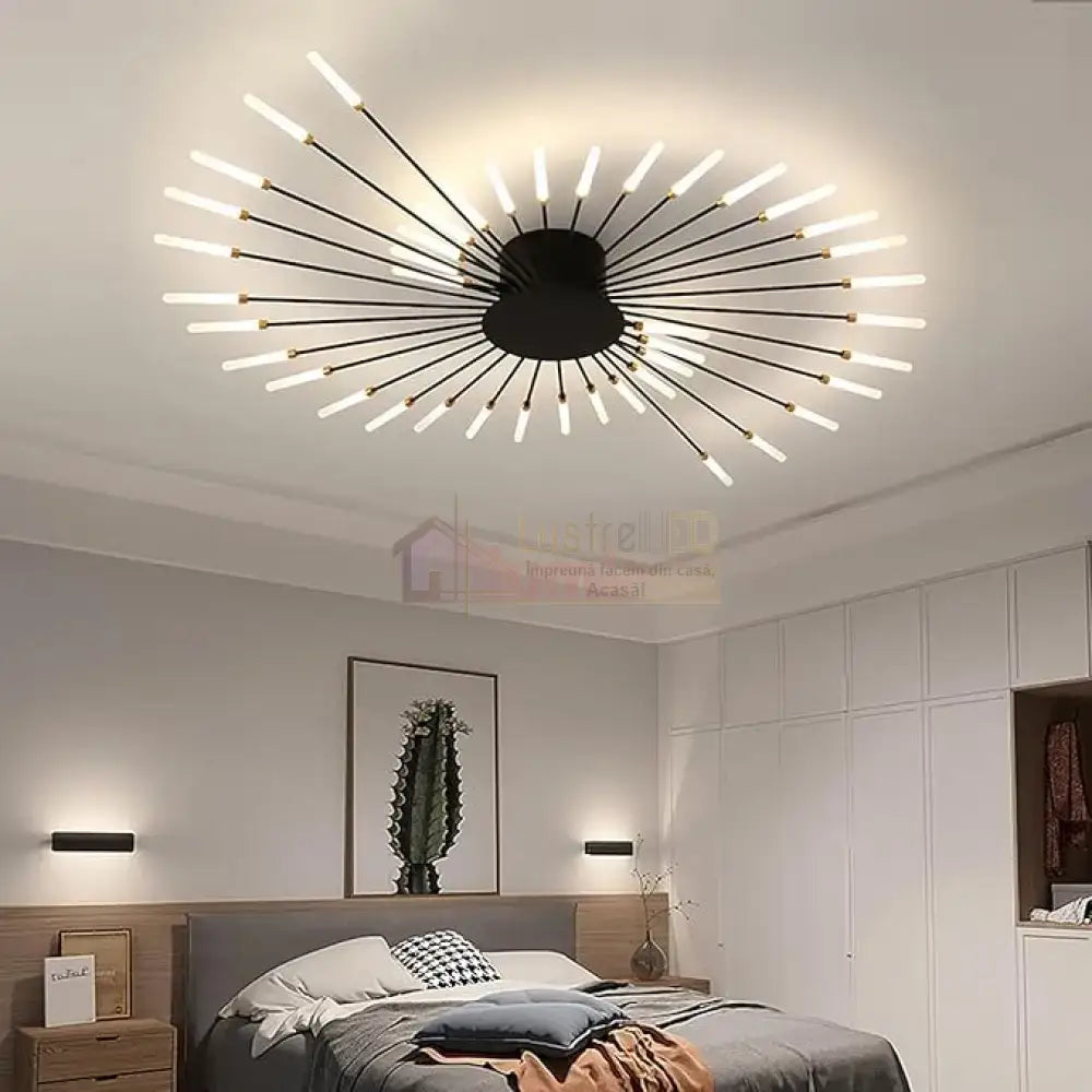 Lustra LED American Dream Black 112w Echivalent 500W Telecomanda NEAGRA / 105CM / MINIMALIST DESIGN Chandeliers