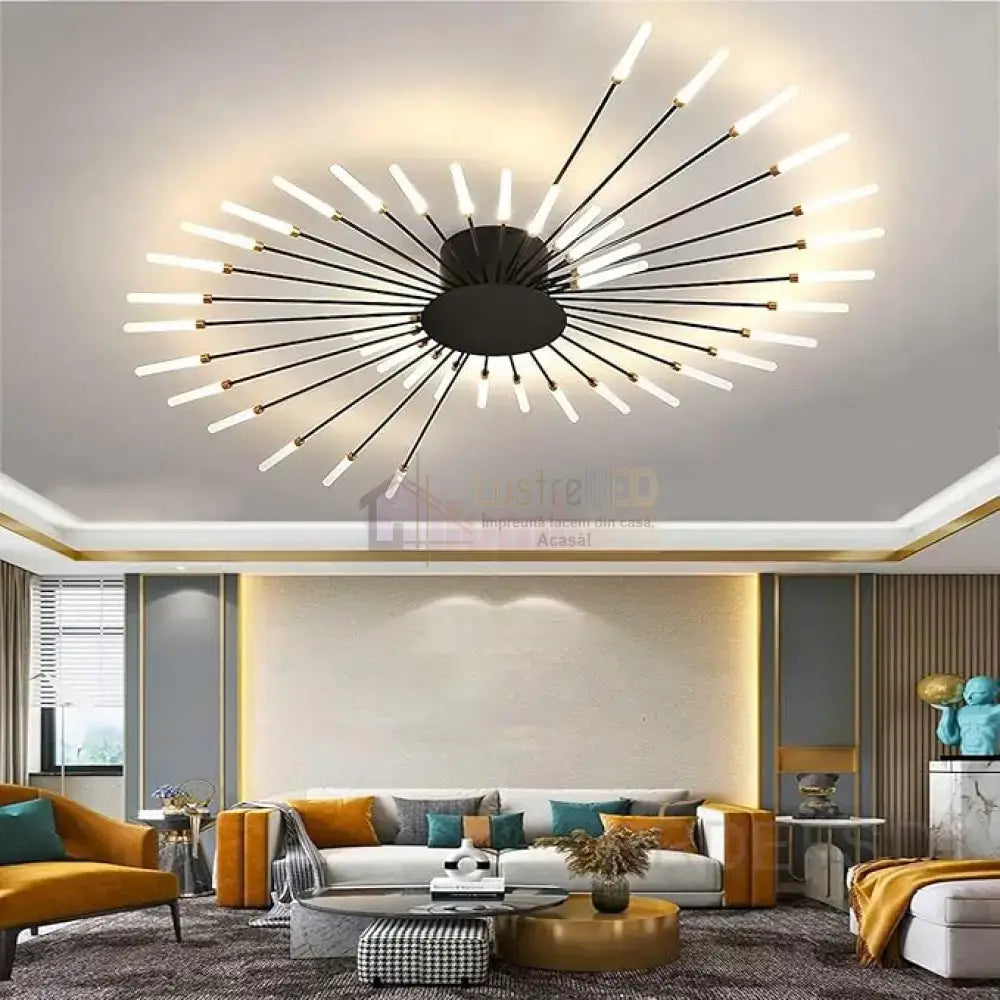 Lustra LED American Dream Black 112w Echivalent 500W Telecomanda NEAGRA / 105CM / MINIMALIST DESIGN Chandeliers