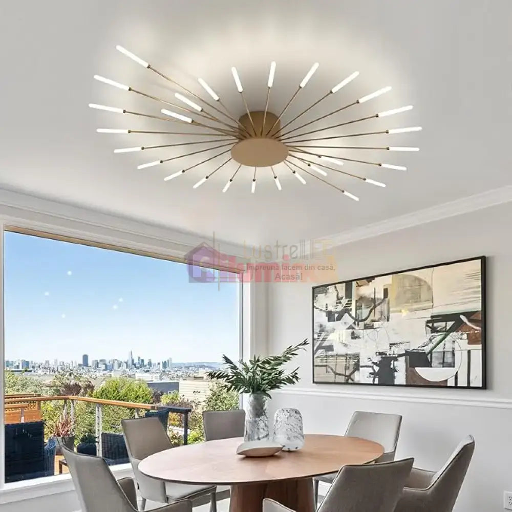 Lustra LED American Dream Gold 112w Echivalent 500W Telecomanda lustreled.ro