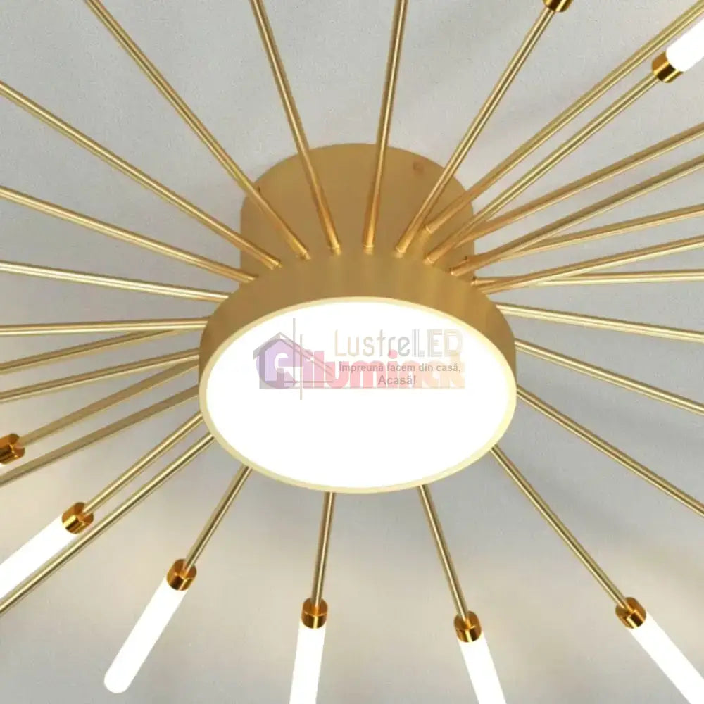 Lustra LED American Golden Sun Echivalent 800W Telecomanda lustreled.ro