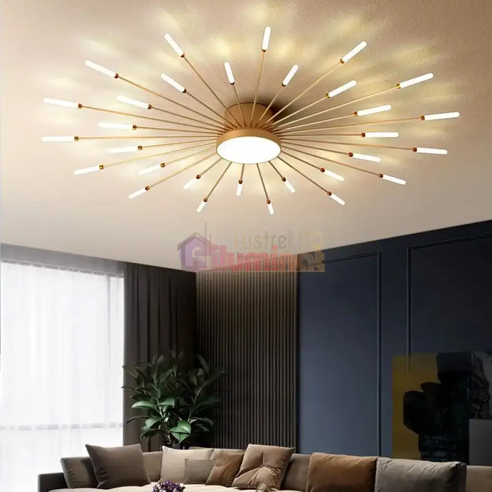 Lustra LED American Golden Sun Echivalent 800W Telecomanda lustreled.ro