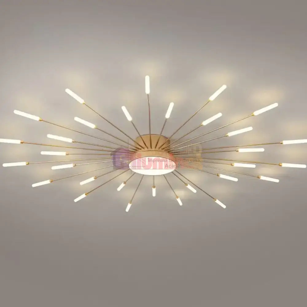 Lustra LED American Golden Sun Echivalent 800W Telecomanda lustreled.ro