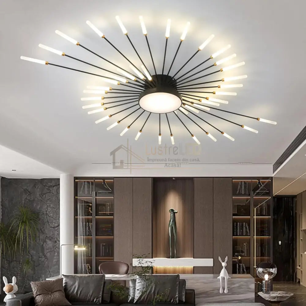 Lustra Led American Splendor Black Echivalent 800W Telecomanda Lighting Fixtures