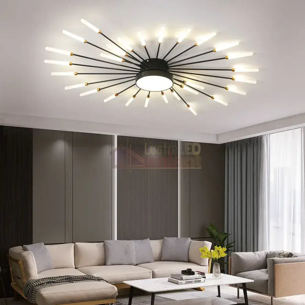 Lustra Led American Splendor Black Echivalent 800W Telecomanda Lighting Fixtures