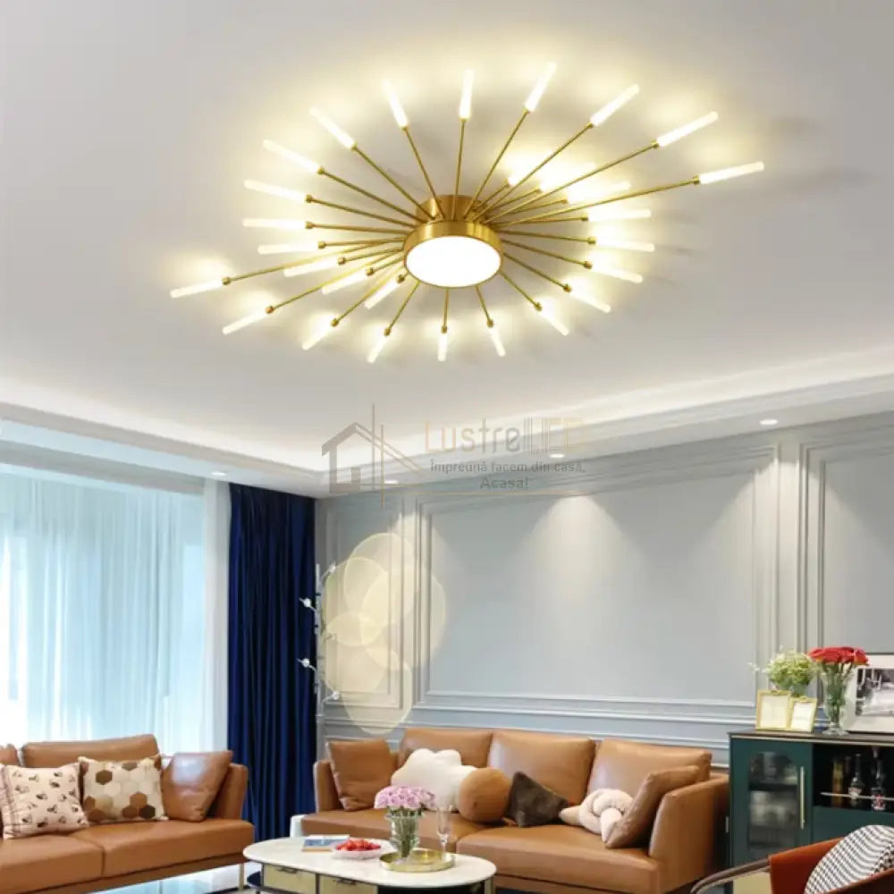 Lustra Led American Splendor Gold Echivalent 800W Telecomanda Lighting Fixtures