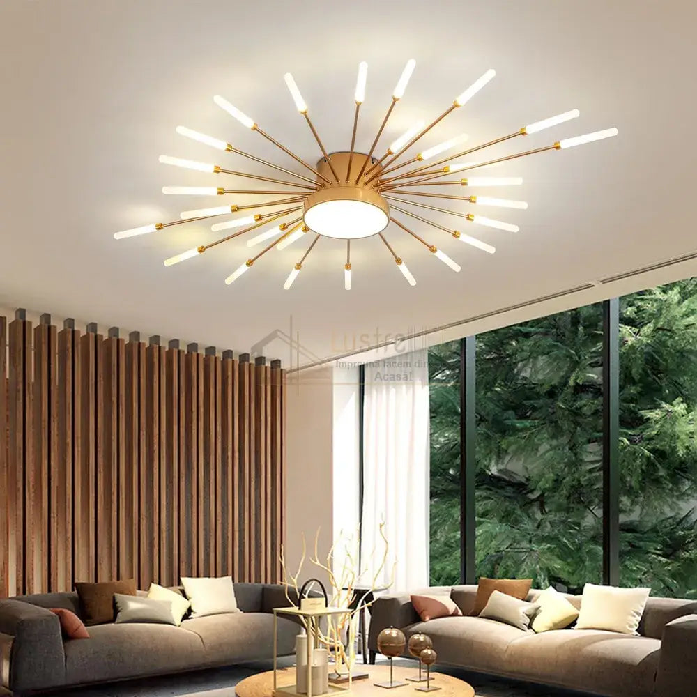 Lustra Led American Splendor Gold Echivalent 800W Telecomanda Lighting Fixtures