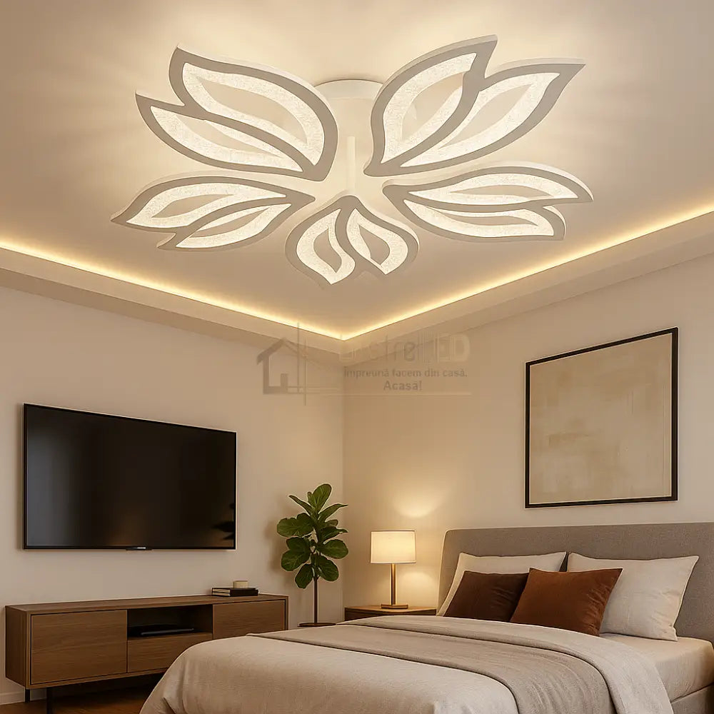 Lustra LED Anemone Bubbles Echivalent 500W Telecomanda ALBA / FLOWER DESIGN / 60CM Lighting Fixtures