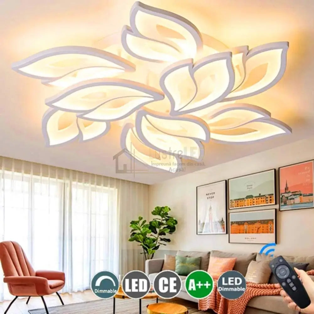 Lustra Led Anemone Grande Echivalent 800W Telecomanda Lighting Fixtures