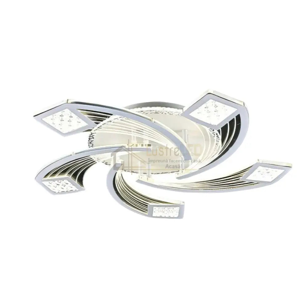 Lustra LED Aplicata AYRA Silver Echivalent 300W Telecomanda Lighting Fixtures