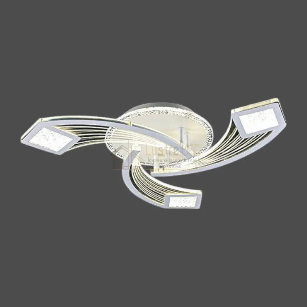 Lustra LED Aplicata AYRA Silver Echivalent 580W Telecomanda Lighting Fixtures