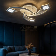Lustra LED Aplicata AYRA Silver Echivalent 580W Telecomanda Lighting Fixtures