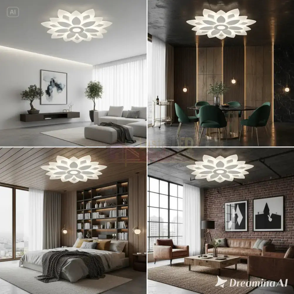 Lustra LED Aplicata Brilux White Echivalent 550W Telecomanda Lighting Fixtures