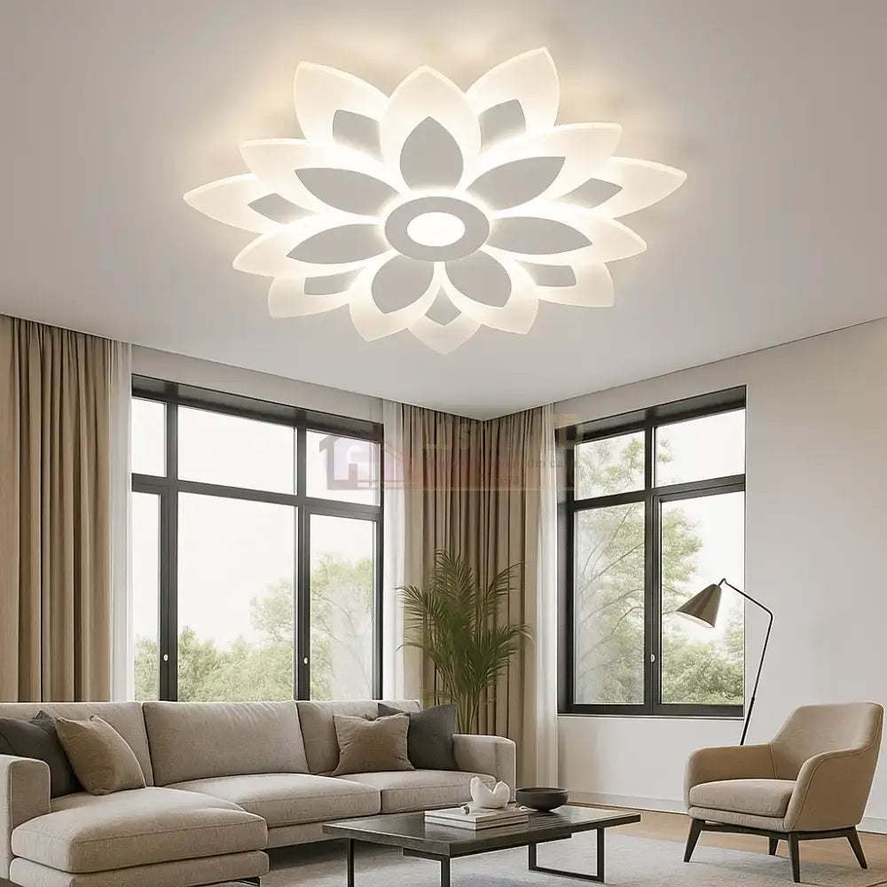 Lustra LED Aplicata Brilux White Echivalent 550W Telecomanda Lighting Fixtures