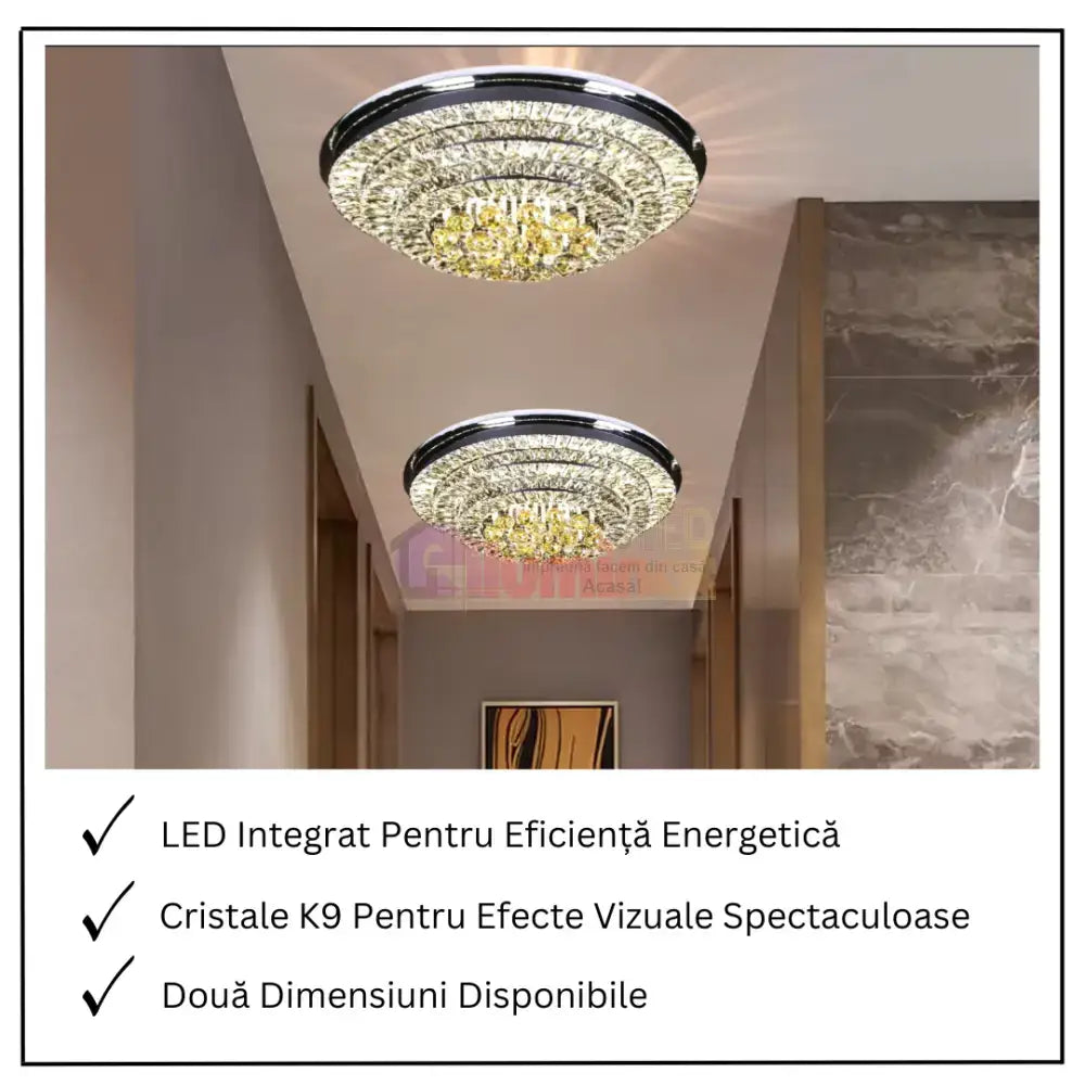 Lustra LED Crystal Dome Telecomanda lustreled.ro