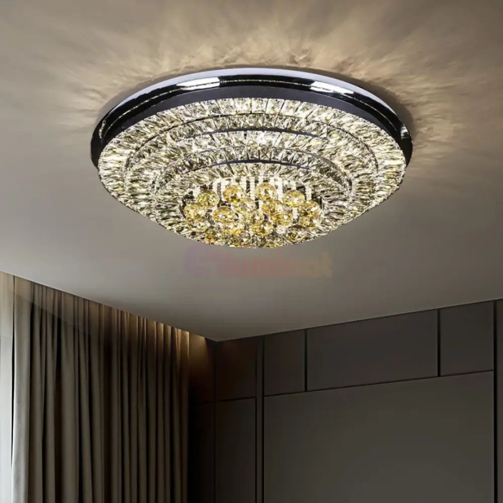 Lustra LED Crystal Dome Telecomanda Chandeliers