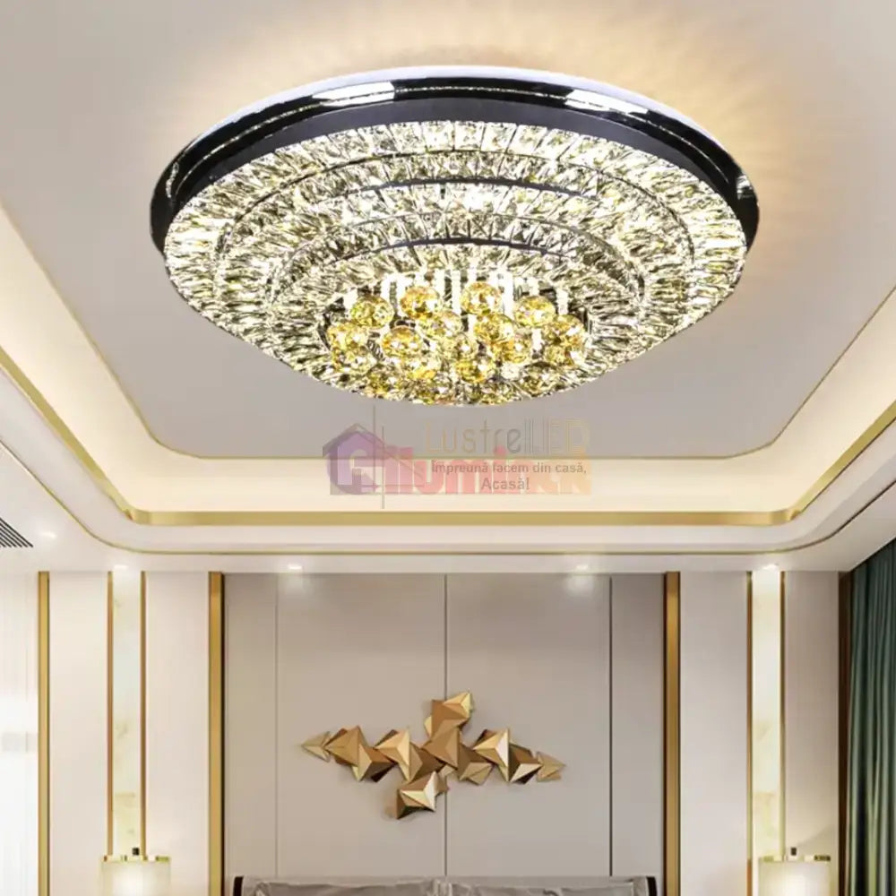 Lustra LED Crystal Dome Telecomanda lustreled.ro