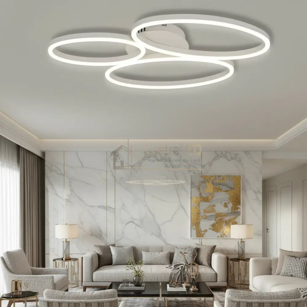 Lustra LED Aplicata DIVI White Echivalent 430W Telecomanda Lighting Fixtures