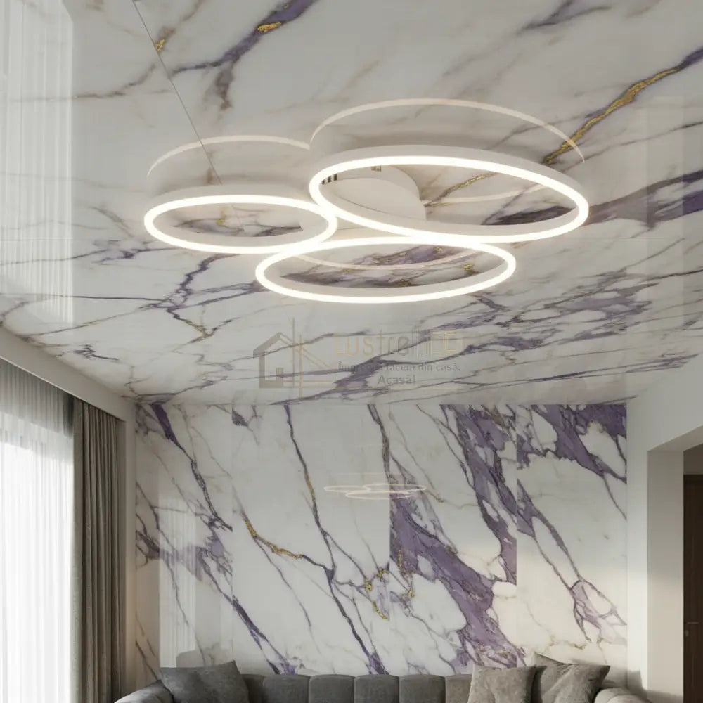 Lustra LED Aplicata DIVI White Echivalent 430W Telecomanda Lighting Fixtures