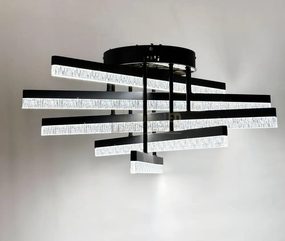 Lustra LED Aplicata Mira 5 Linnes Echivalent 500W Telecomanda NEAGRA / MINIMALIST DESIGN Chandeliers