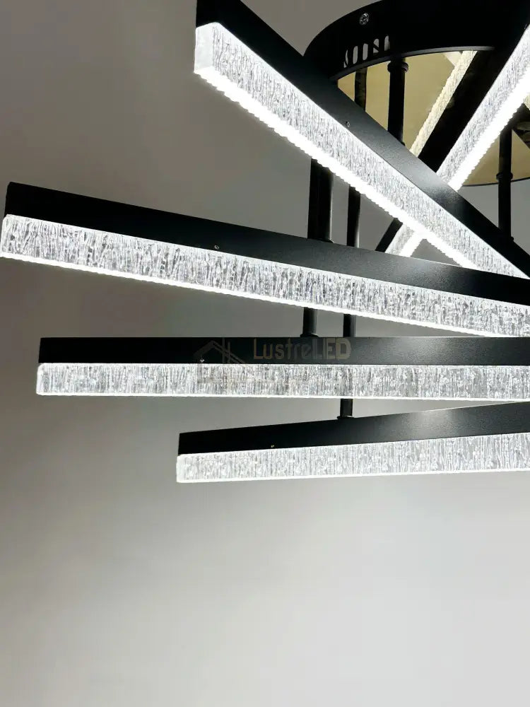 Lustra LED Aplicata Mira 5 Linnes Echivalent 500W Telecomanda NEAGRA / MINIMALIST DESIGN Chandeliers
