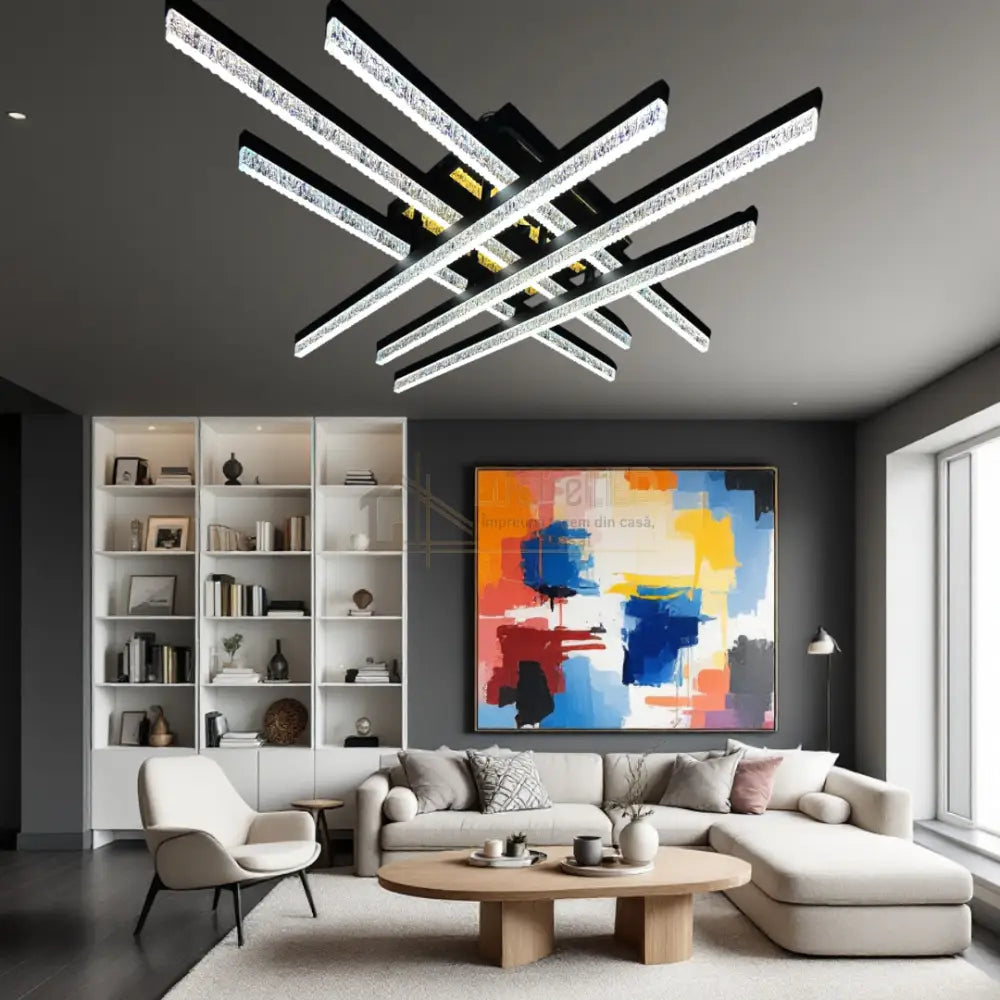Lustra LED Cristal Aplicata Royalty Square Telecomanda Echivalent 800W (Copy) lustreled.ro